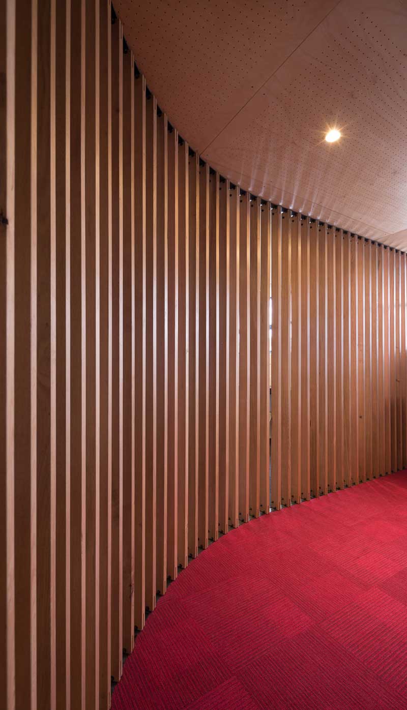 Timber slat wall detail