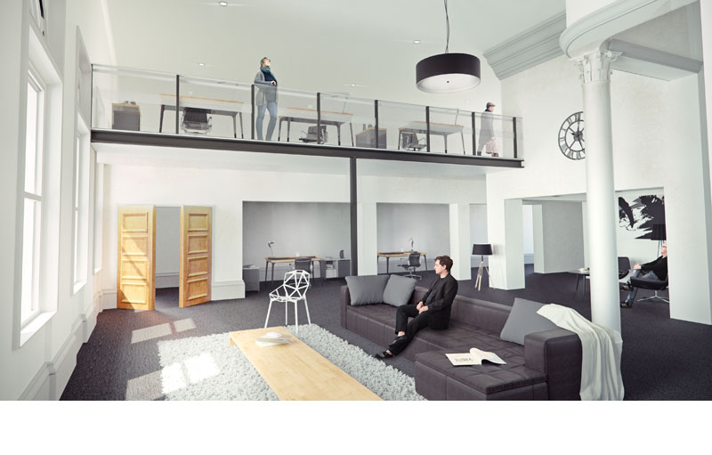 Concept design render of ground floor tenancy